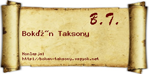 Bokán Taksony névjegykártya